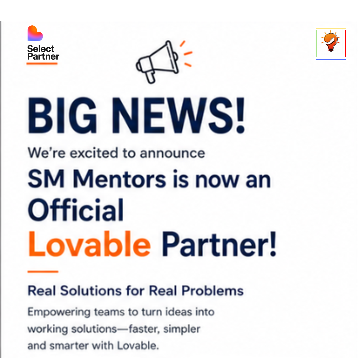 SM Mentors partnership with Lovable